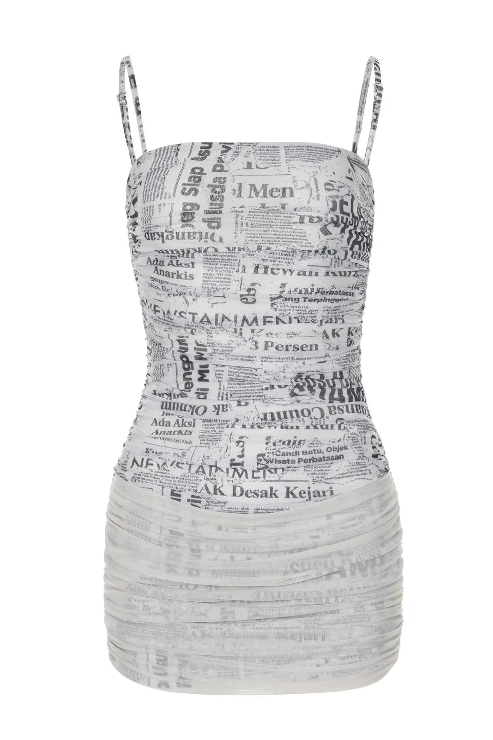 newspaper print mini dress10004
