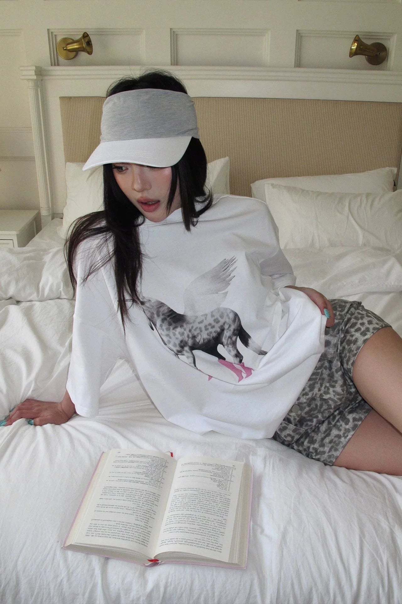 double button leopard shorts10013