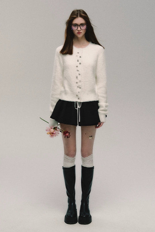 white mohair knit