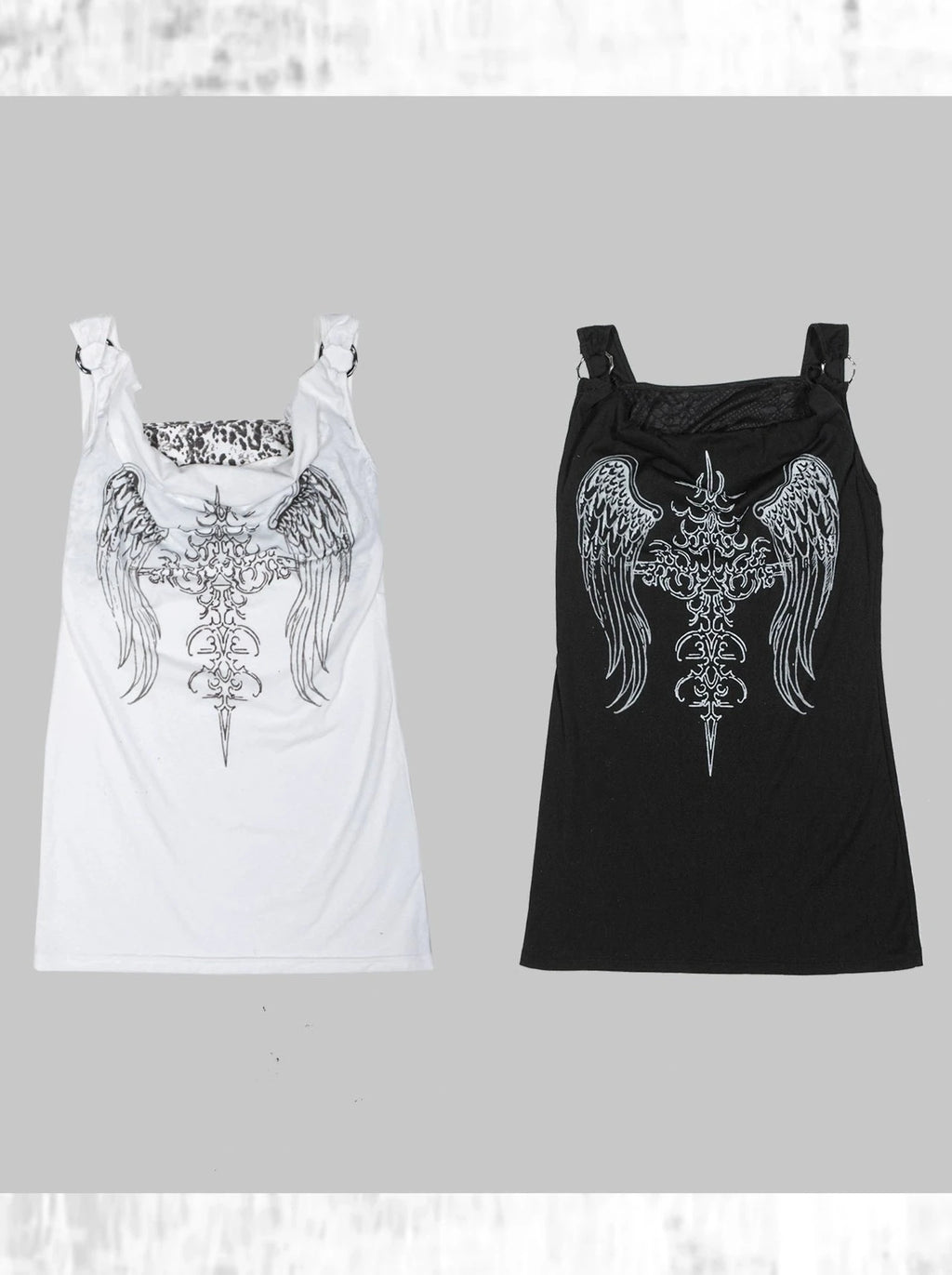 fake two piece tank dress tops