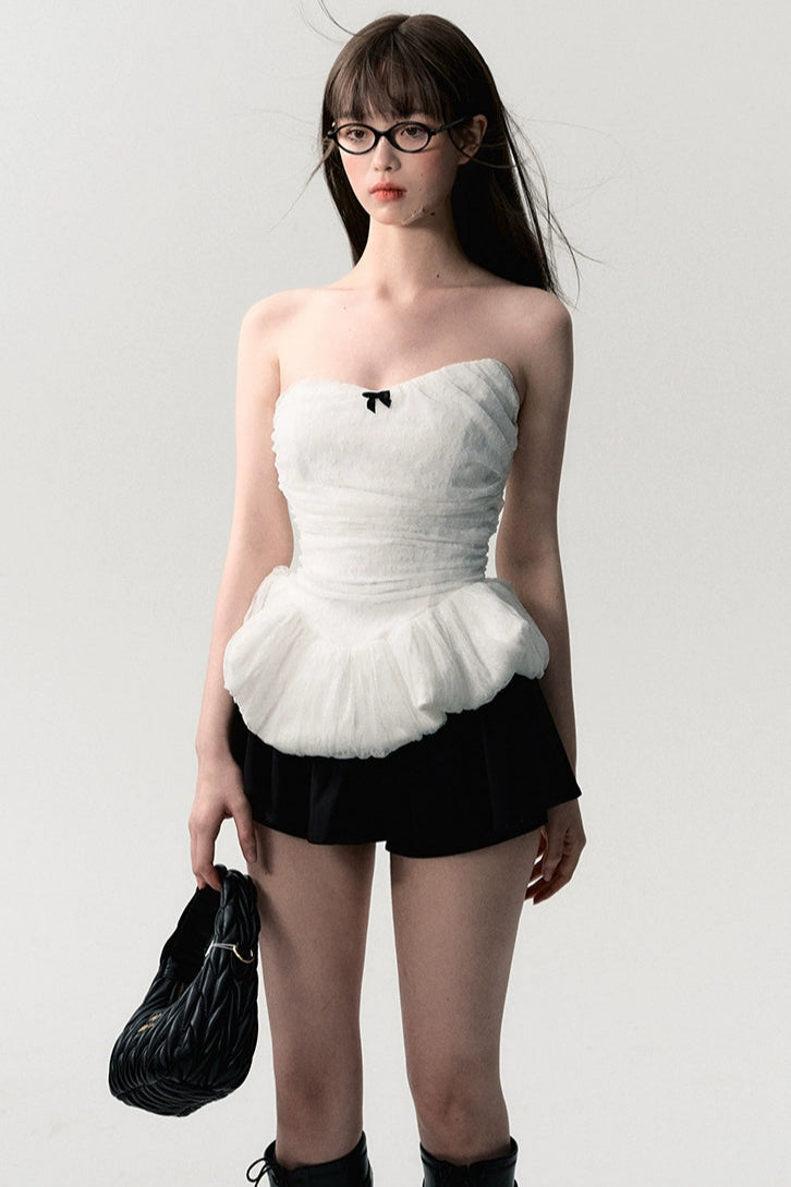 white lace heavy drap tops