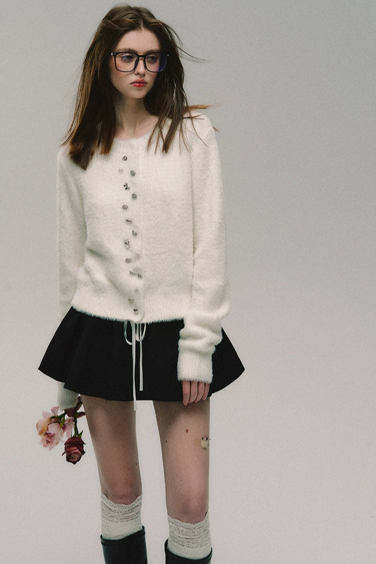 white mohair knit