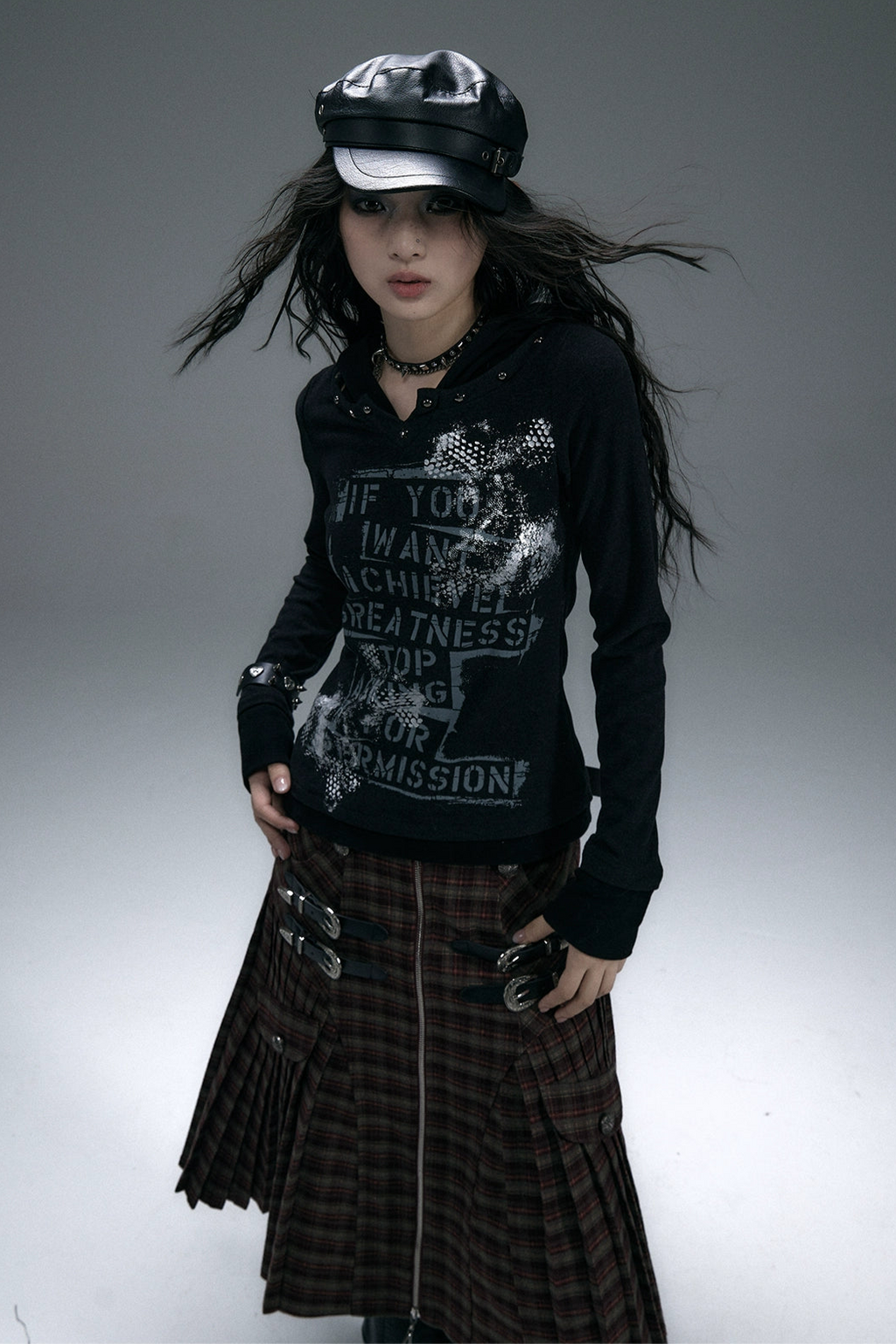 punk slim hoodie