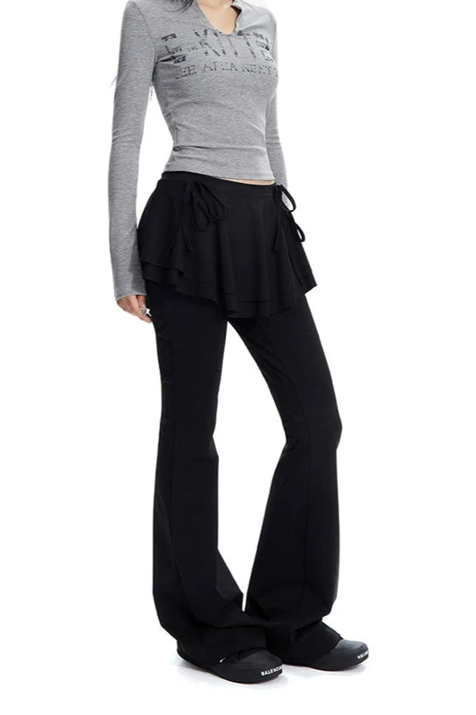 Balletcore flared skirt pants