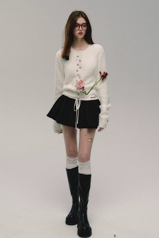 white mohair knit