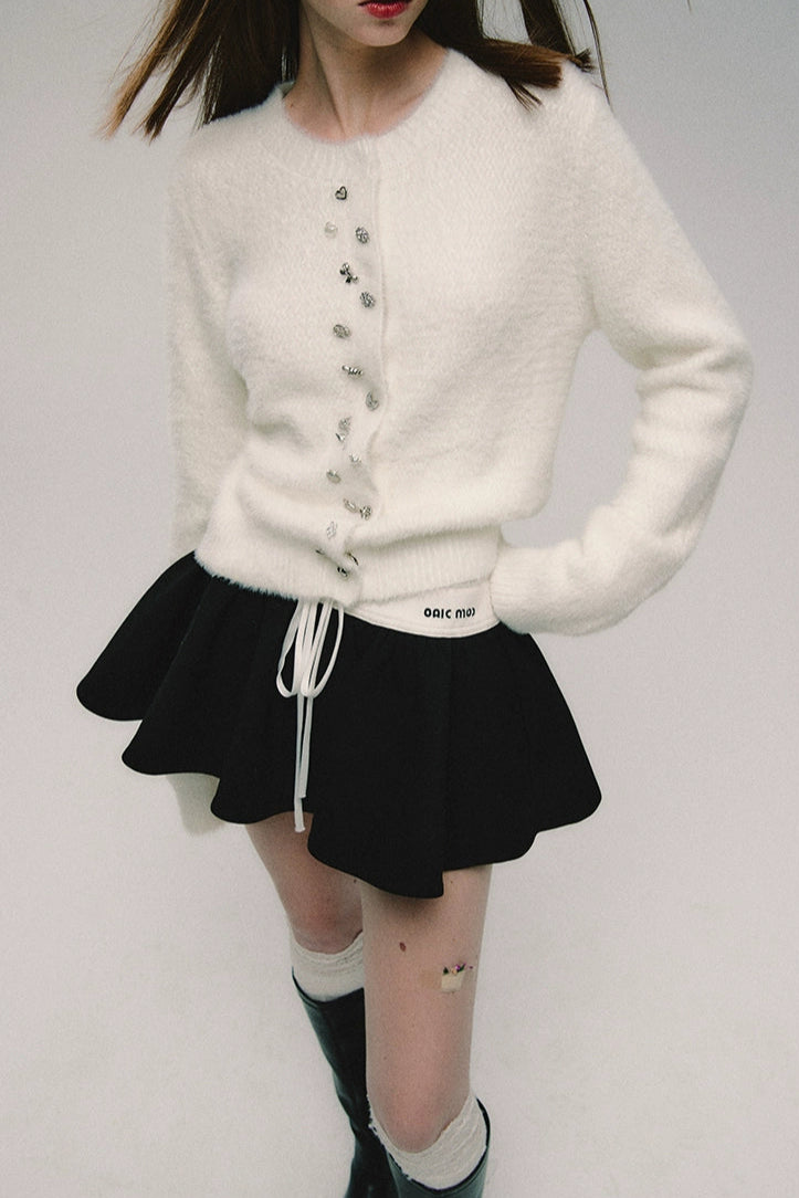 white mohair knit