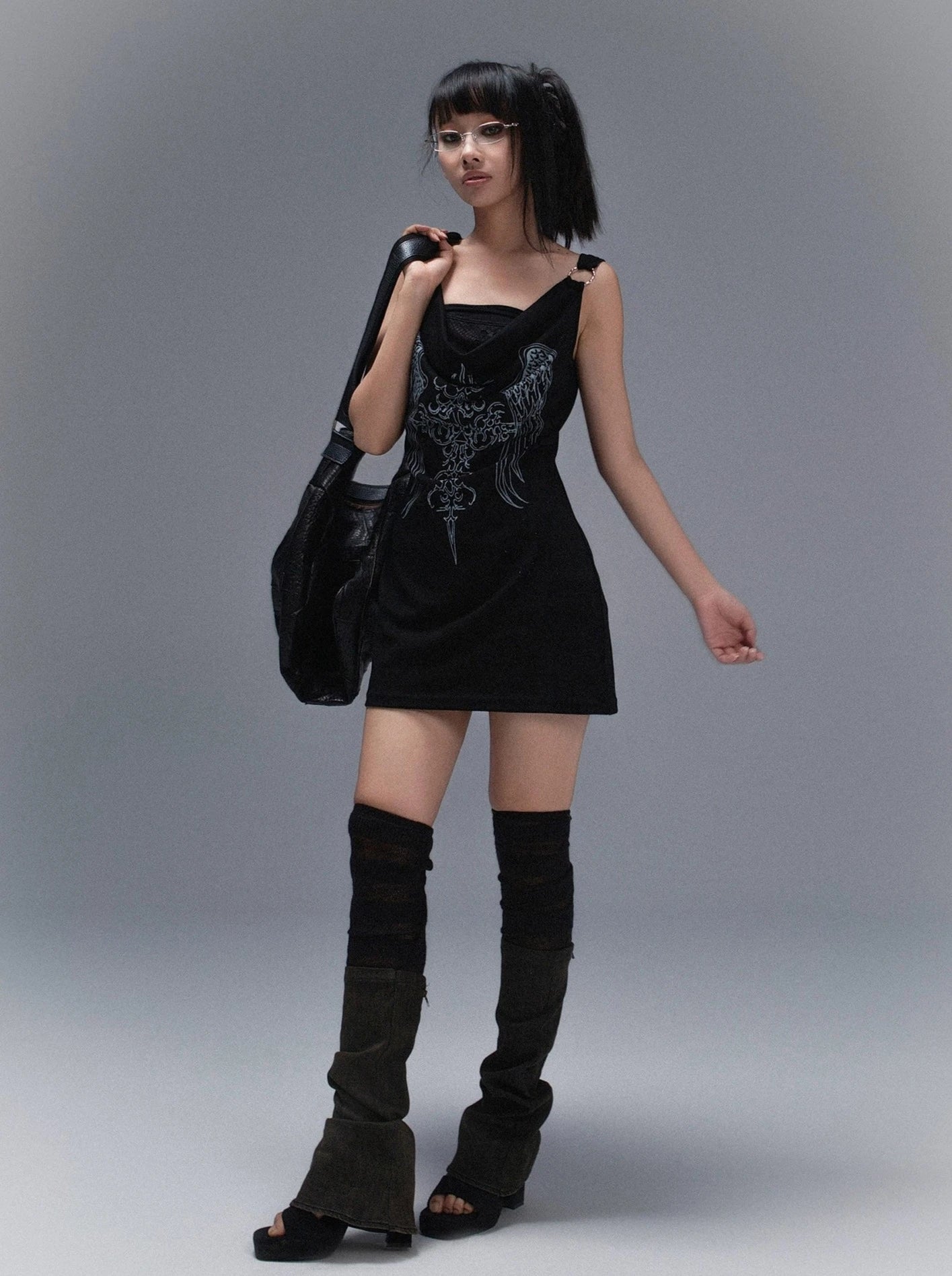 fake two piece tank dress tops