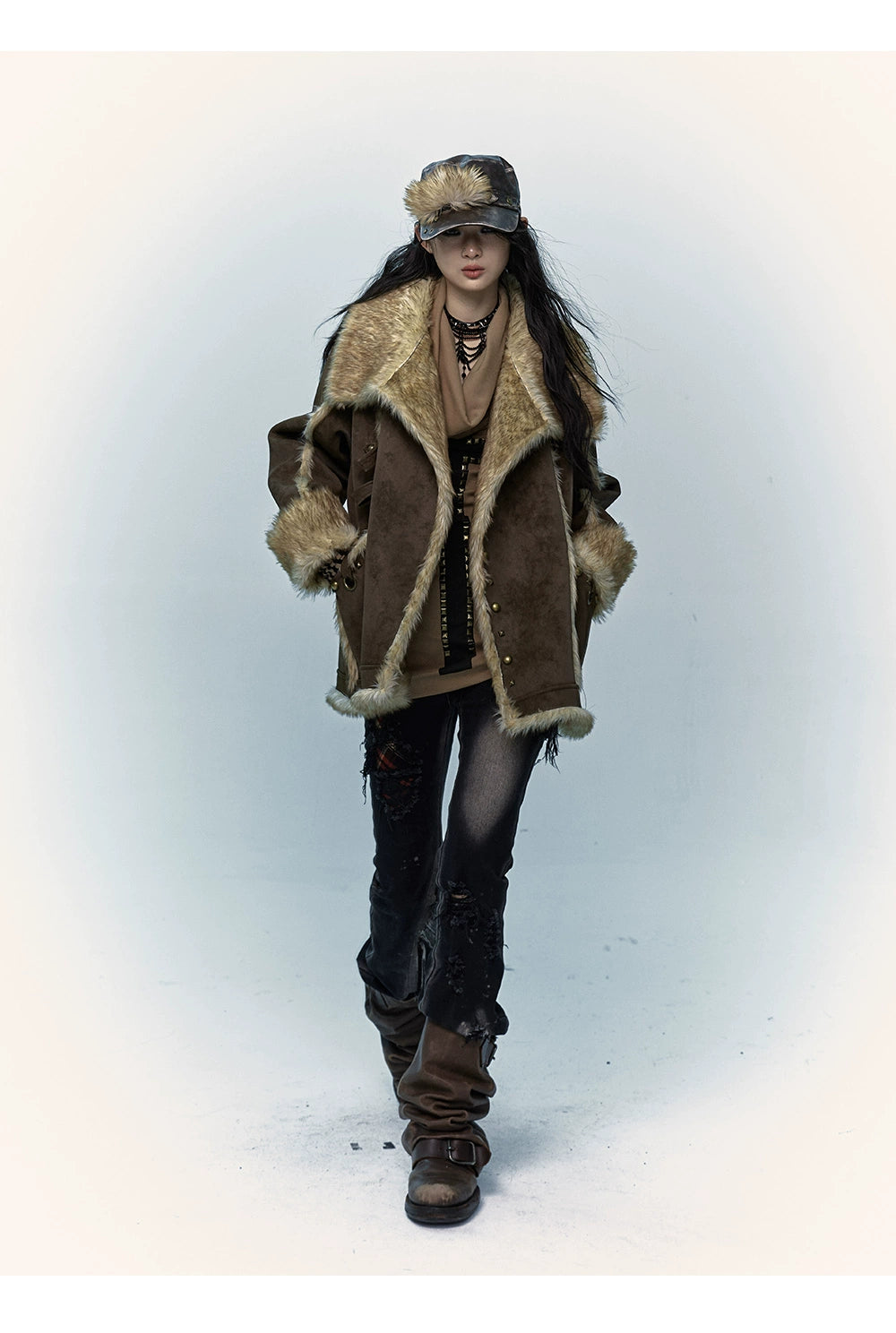 loose fur jacket