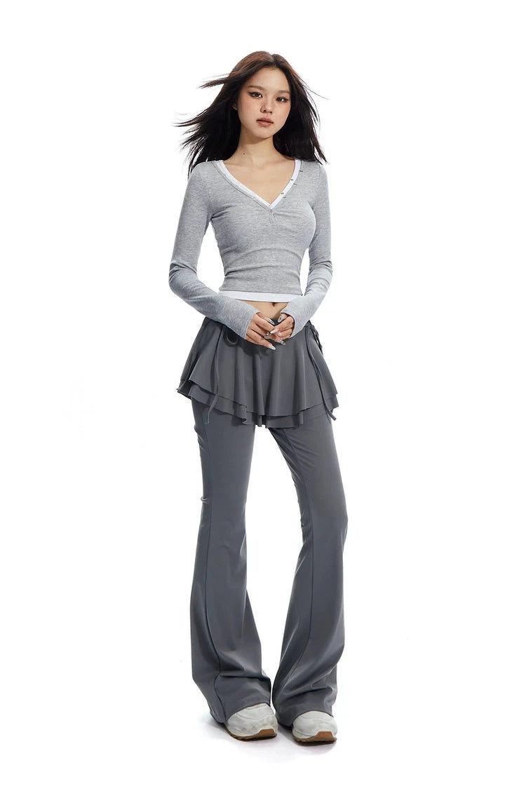 Balletcore flared skirt pants