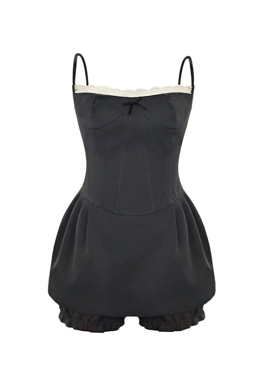 twilight gray lace sling dress