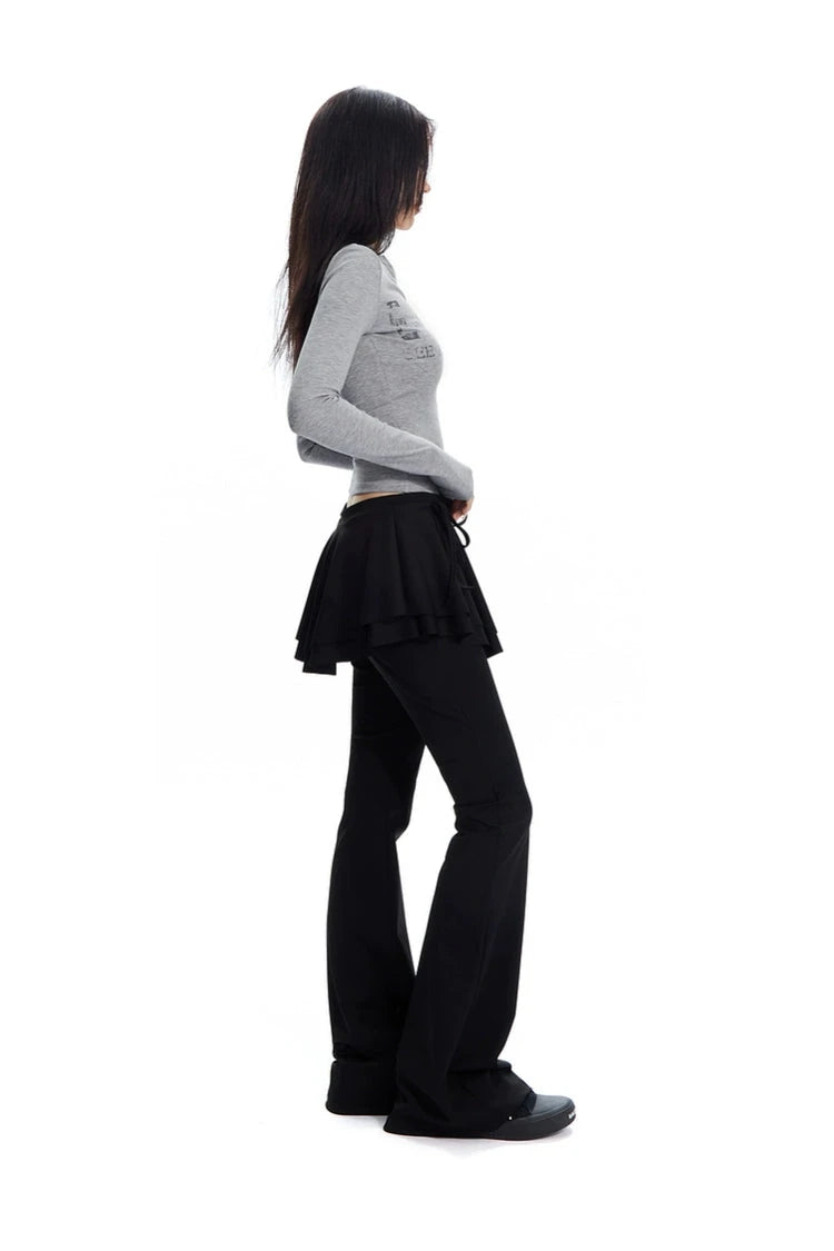 Balletcore flared skirt pants