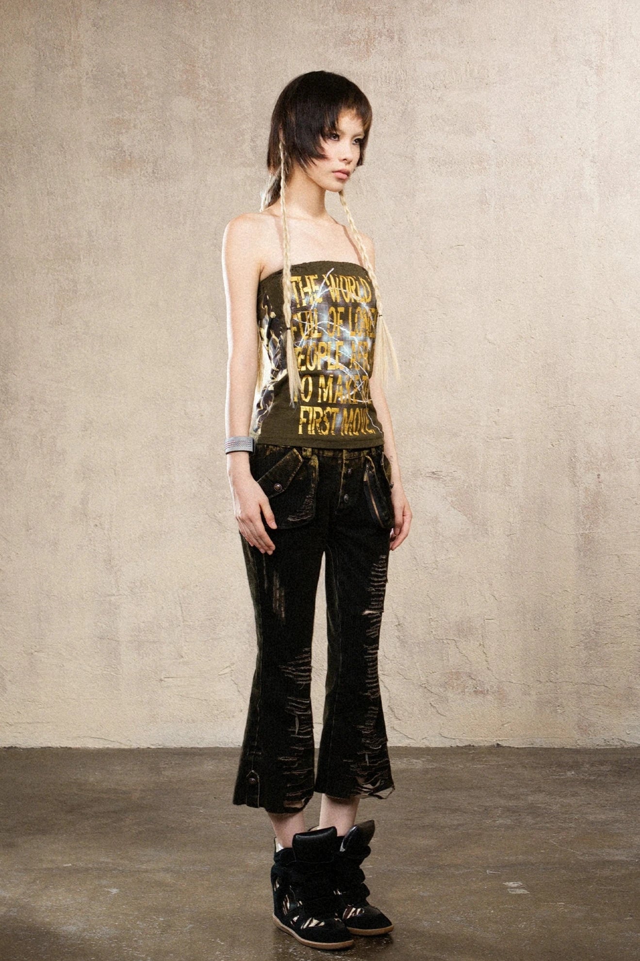 half crush damage pants