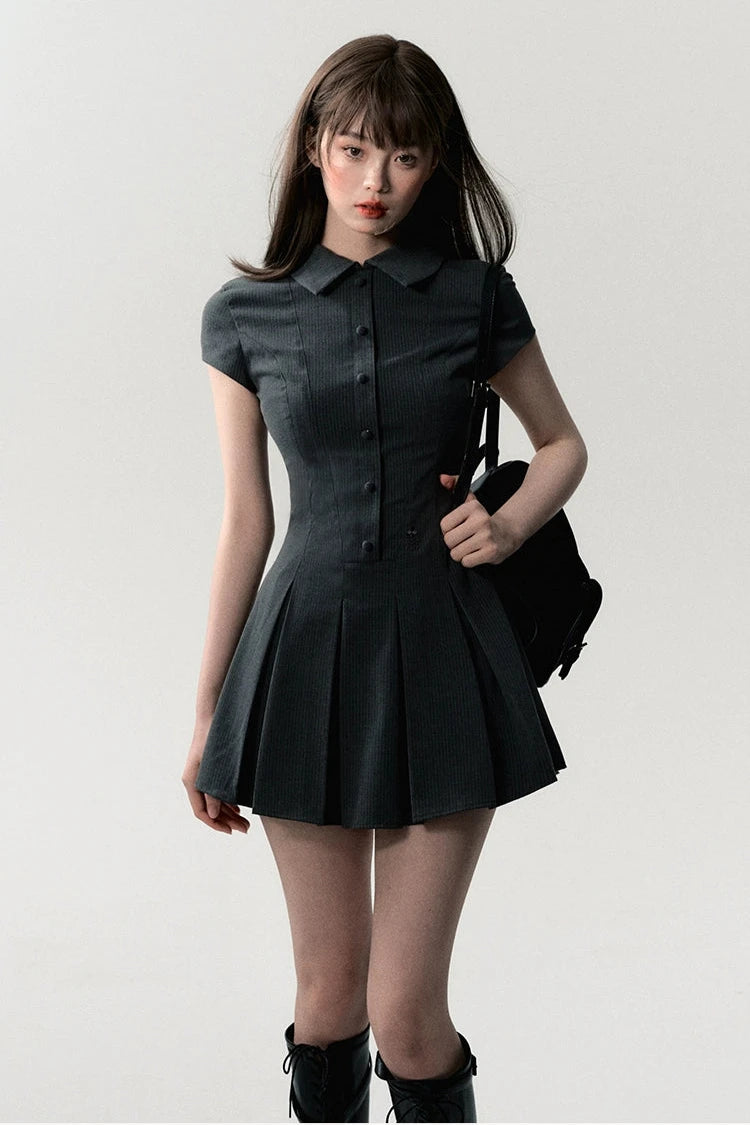 a-line short sleeve shirt dress