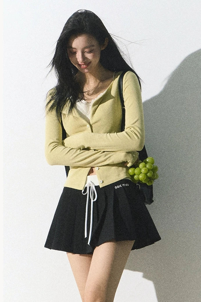 patchwork new pleats skirt