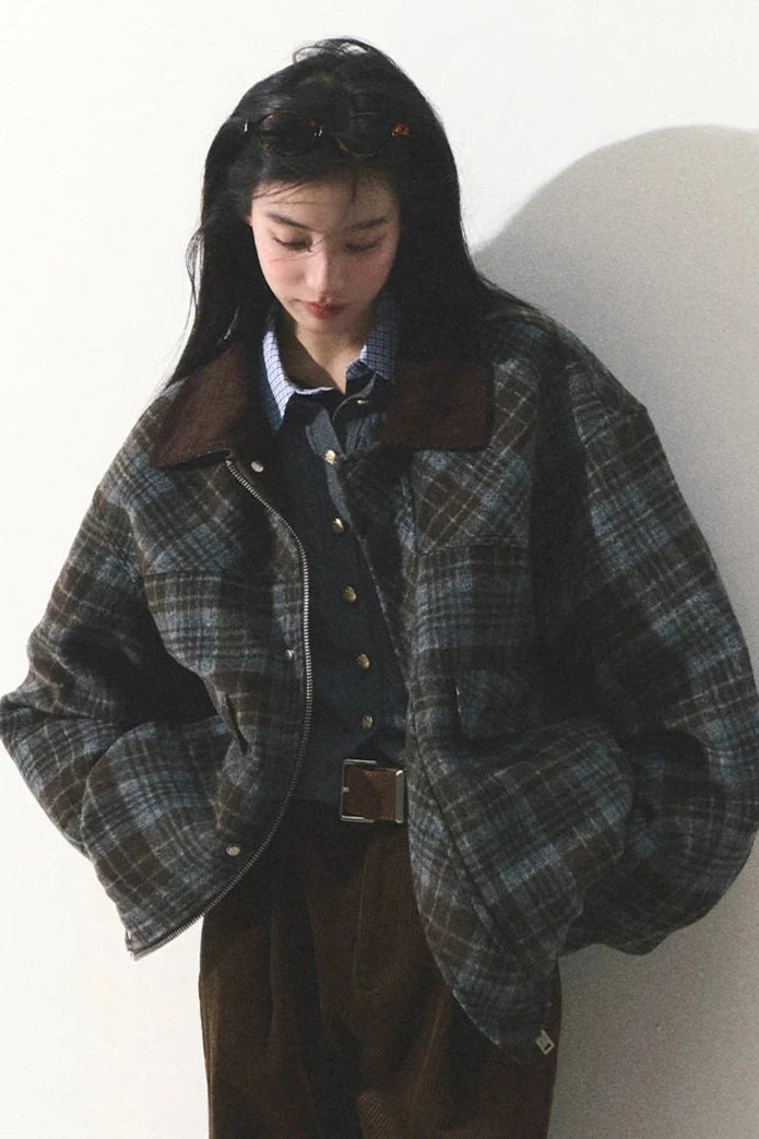 retro check jacket