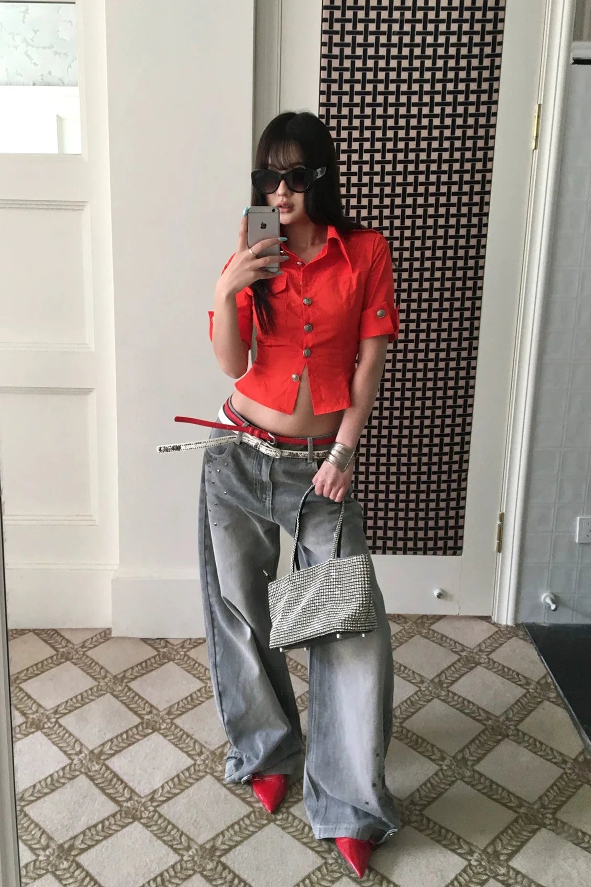 peplum hem short sleeve shirt10012