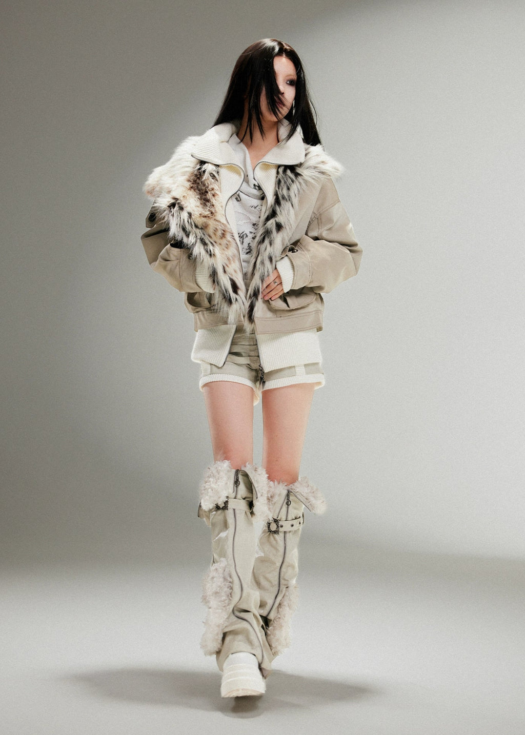 rock fur leather jacket