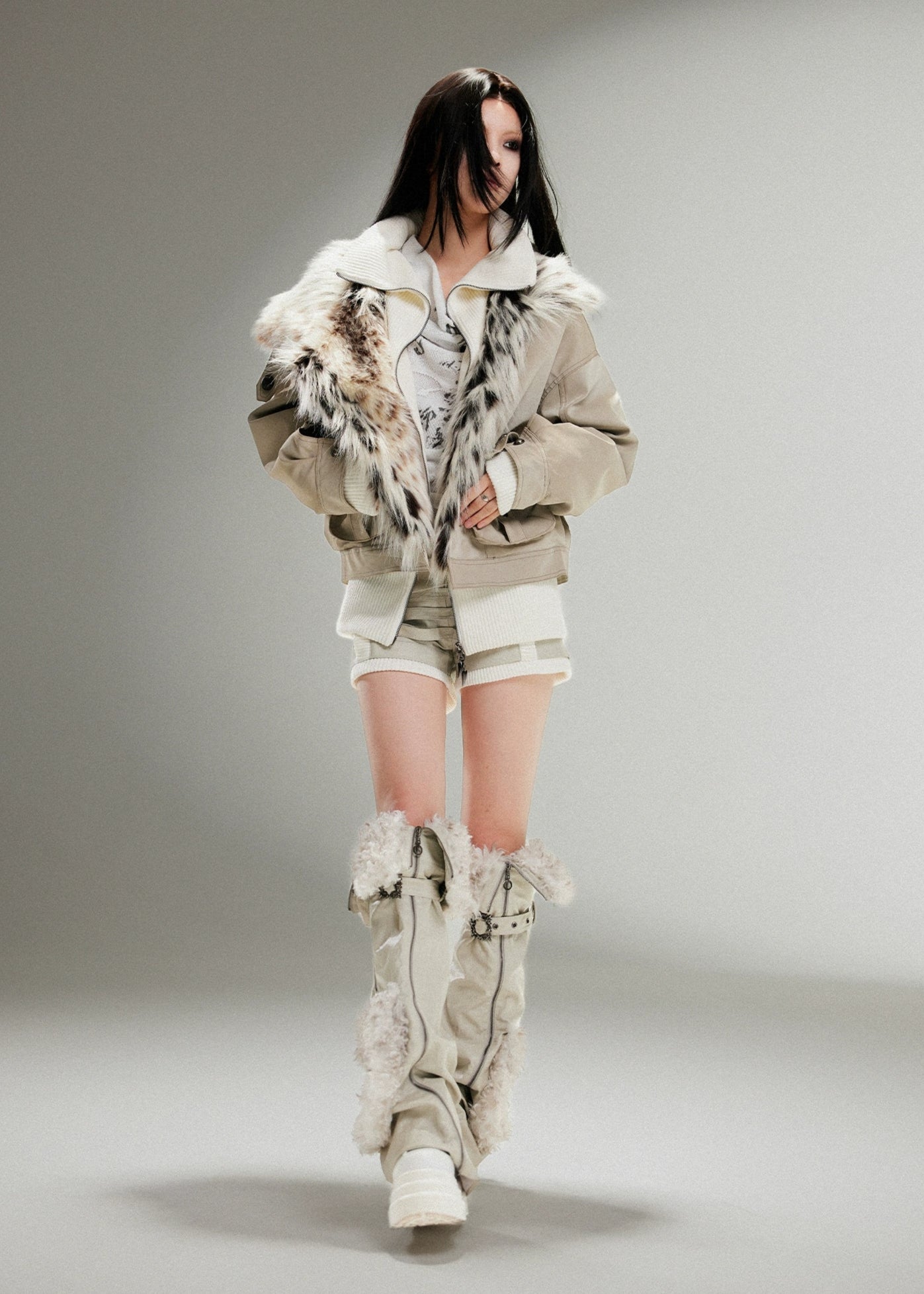 rock fur leather jacket