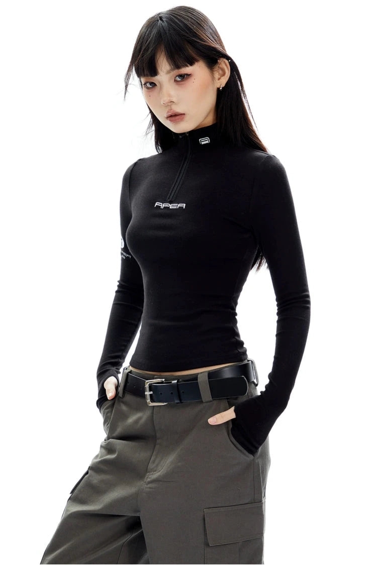 turtl zipper tight shirt