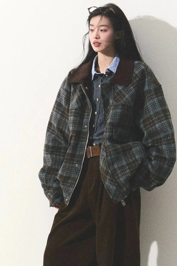 retro check jacket