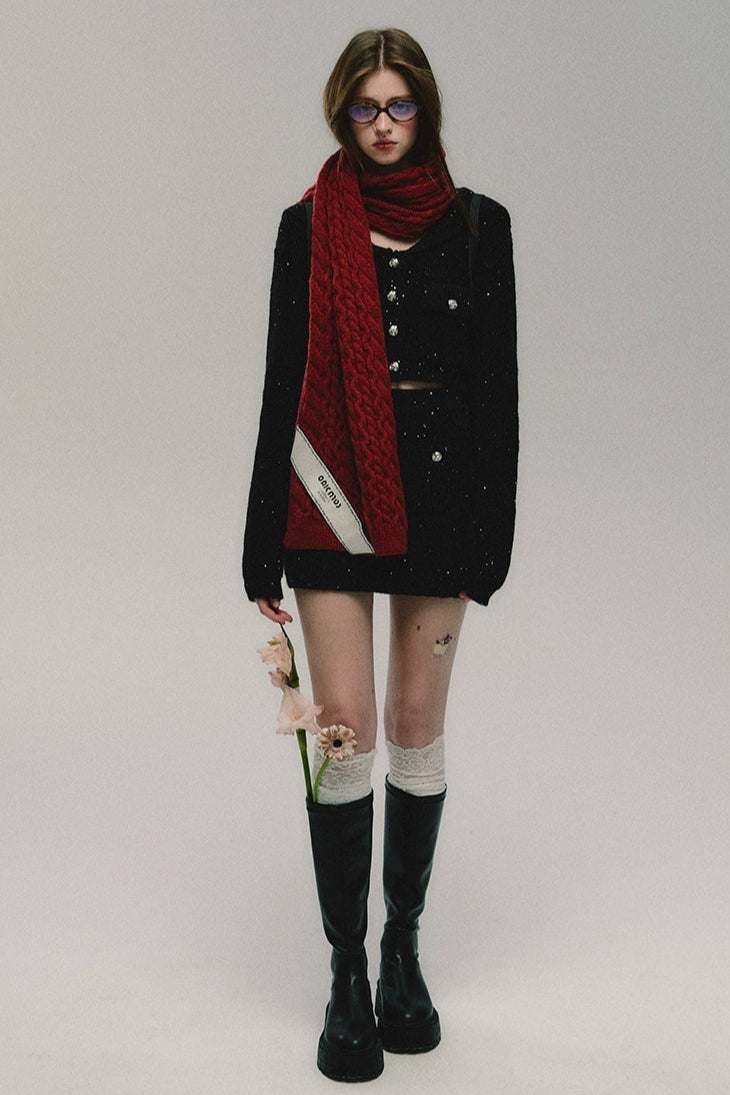 black tweed skirt