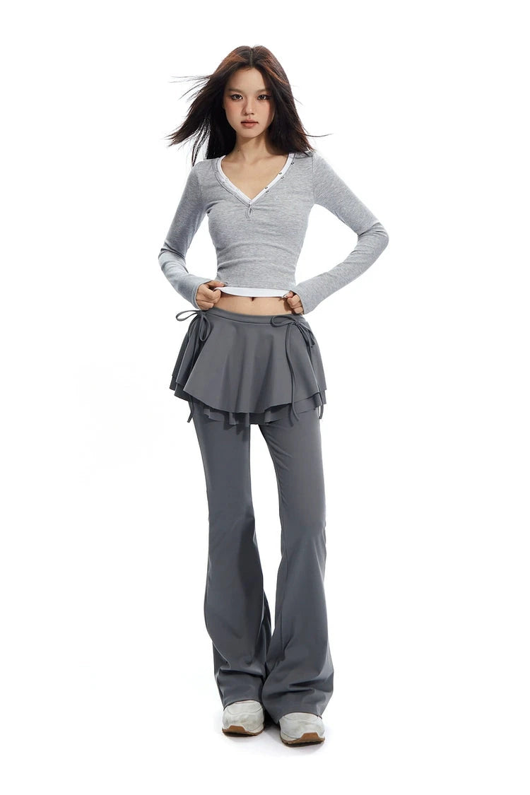 Balletcore flared skirt pants