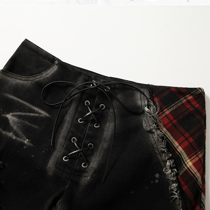 punk plaid denim