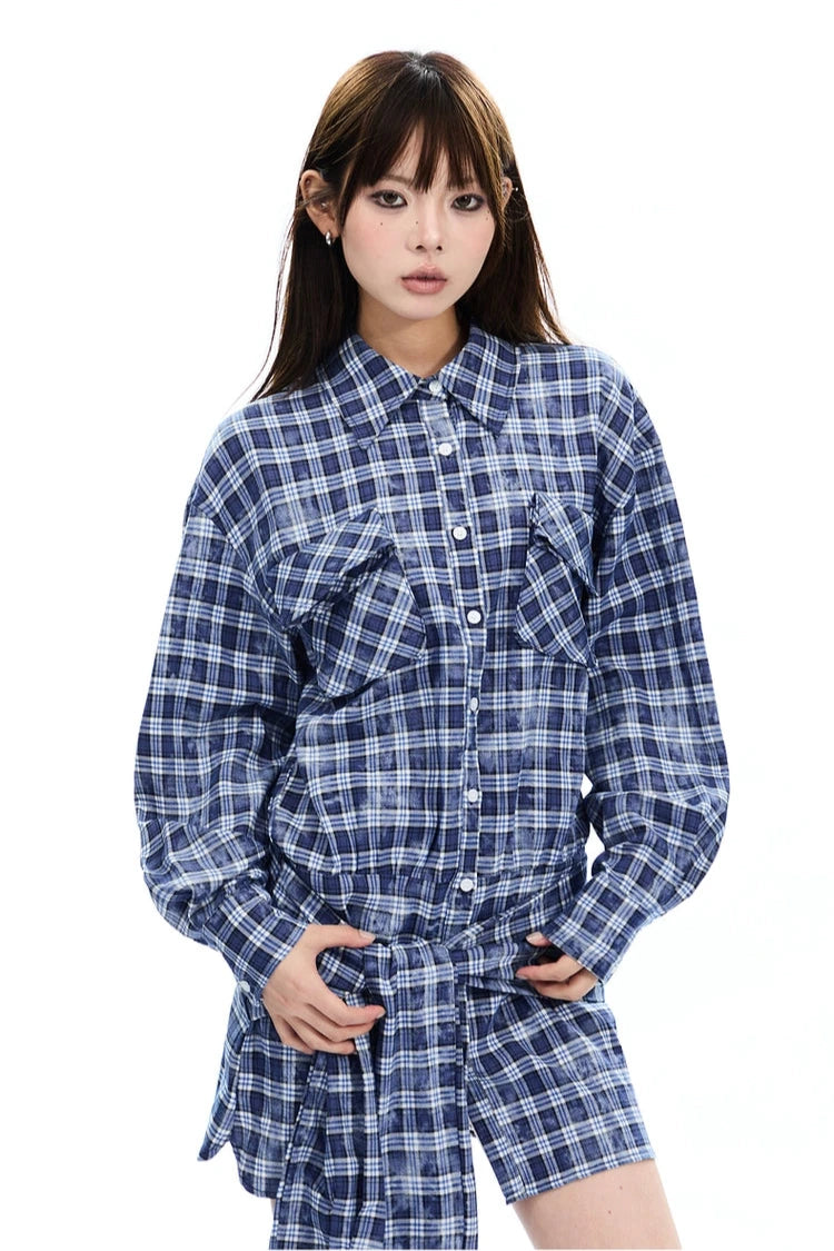 plaid pattern onepiece