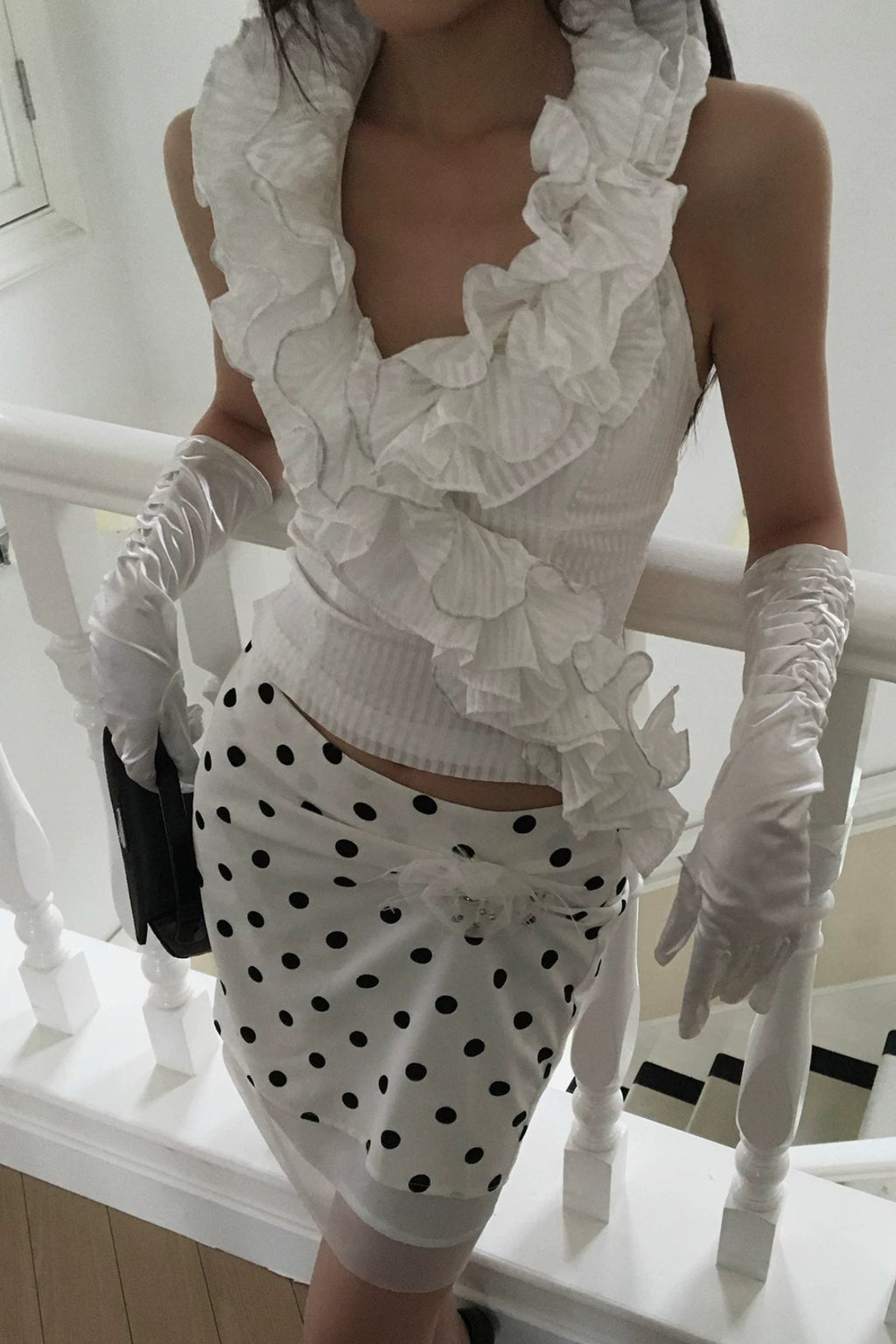 cloud ruffle halter