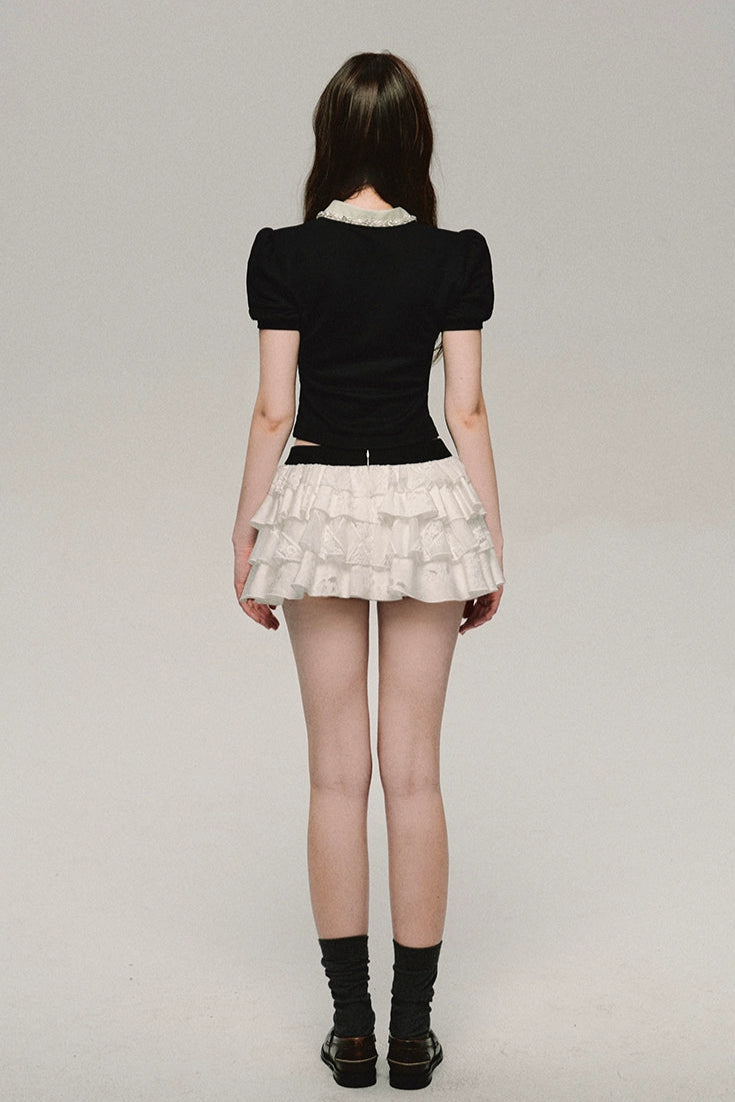 ultra low waist cake puffy skirt