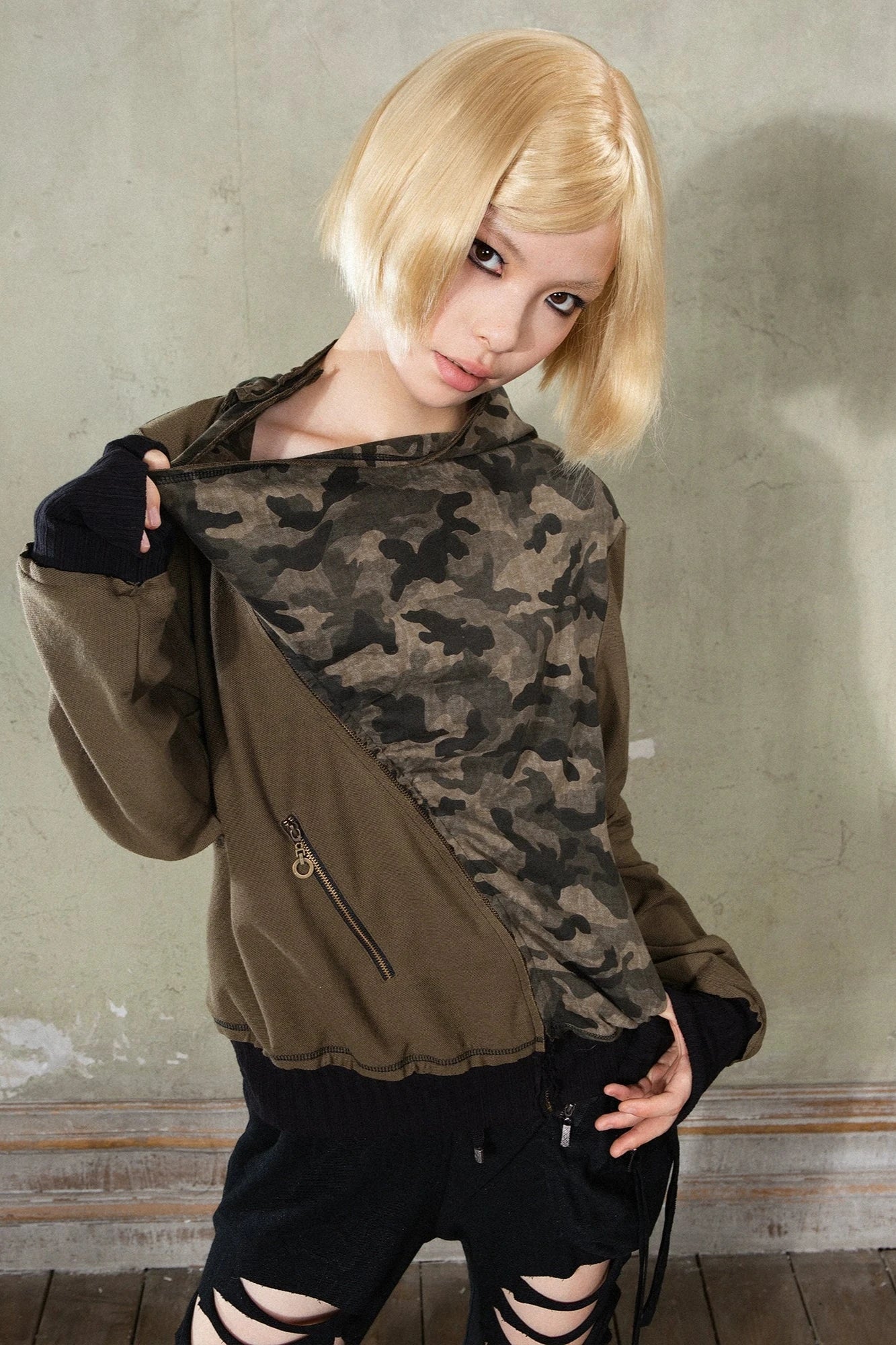 asymmetry camouflage tops