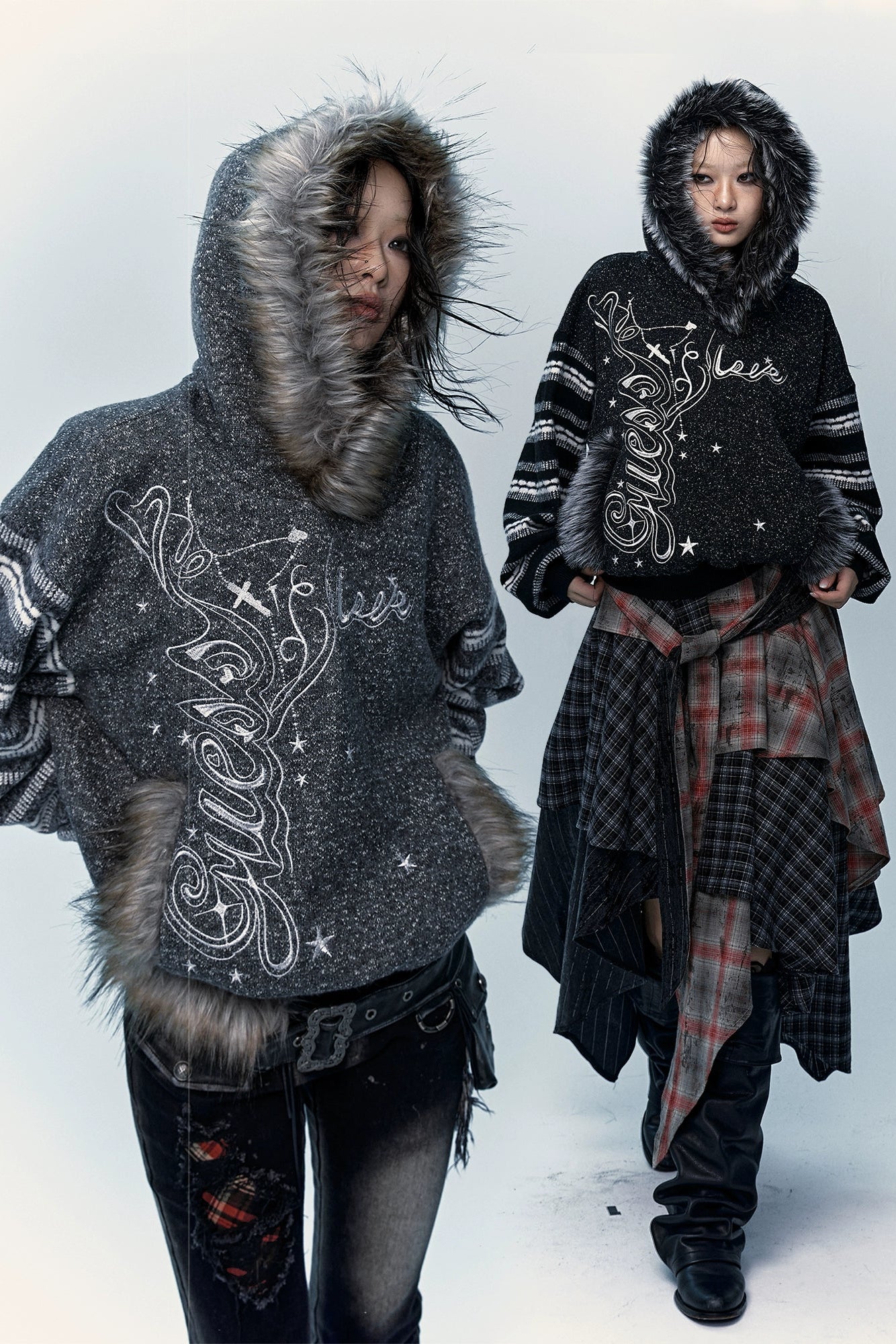 loose fur hoodie