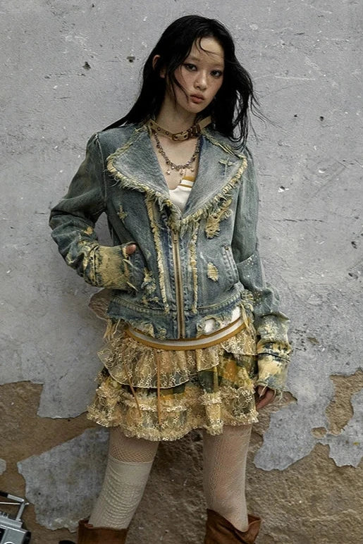 vintage punk denim jacket