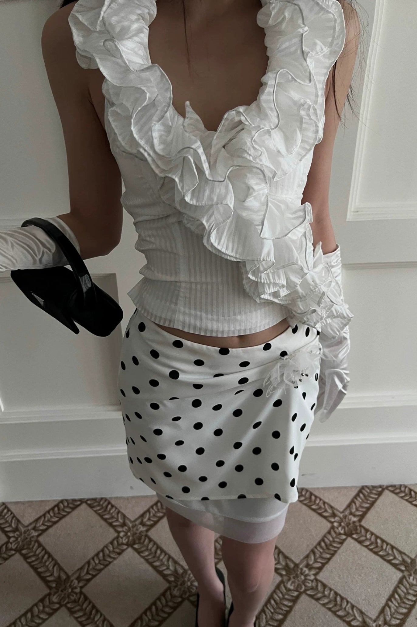 cloud ruffle halter
