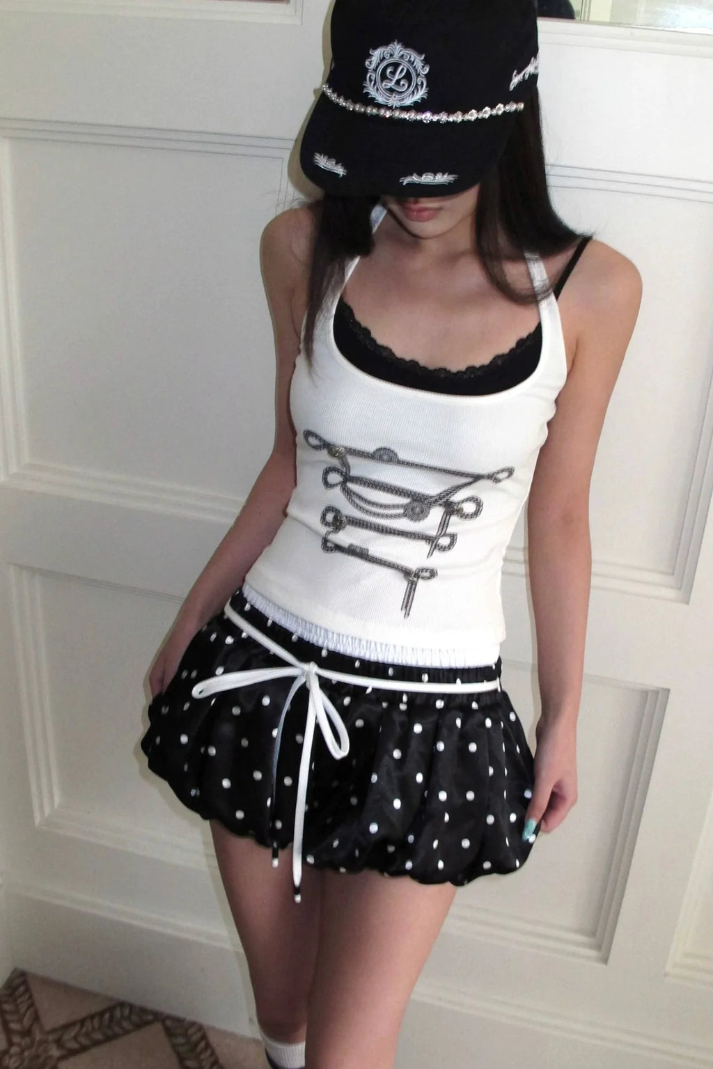 polka dot bubble shorts10005