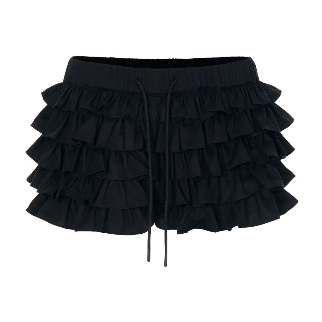 volume frill short pants