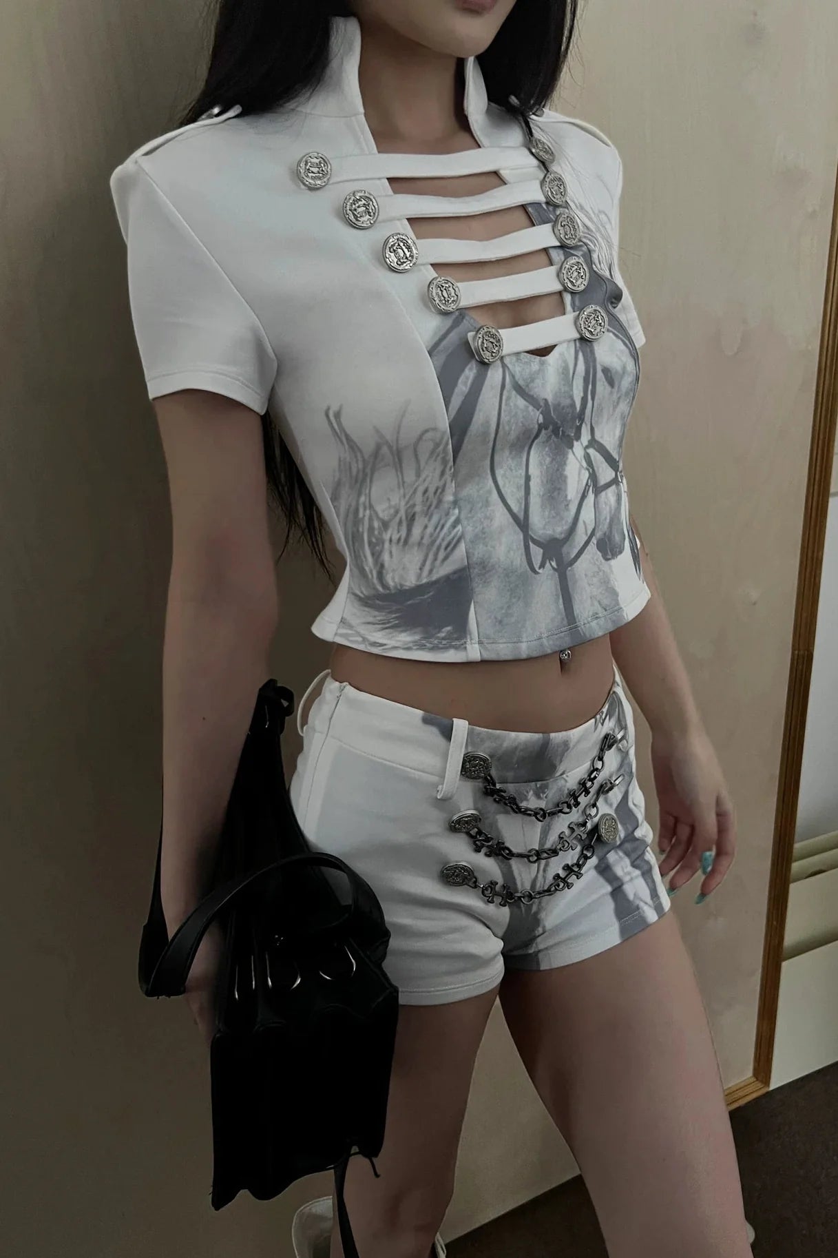 metal chain hot pants10032