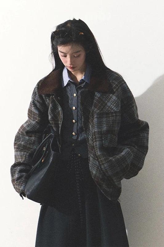 retro check jacket