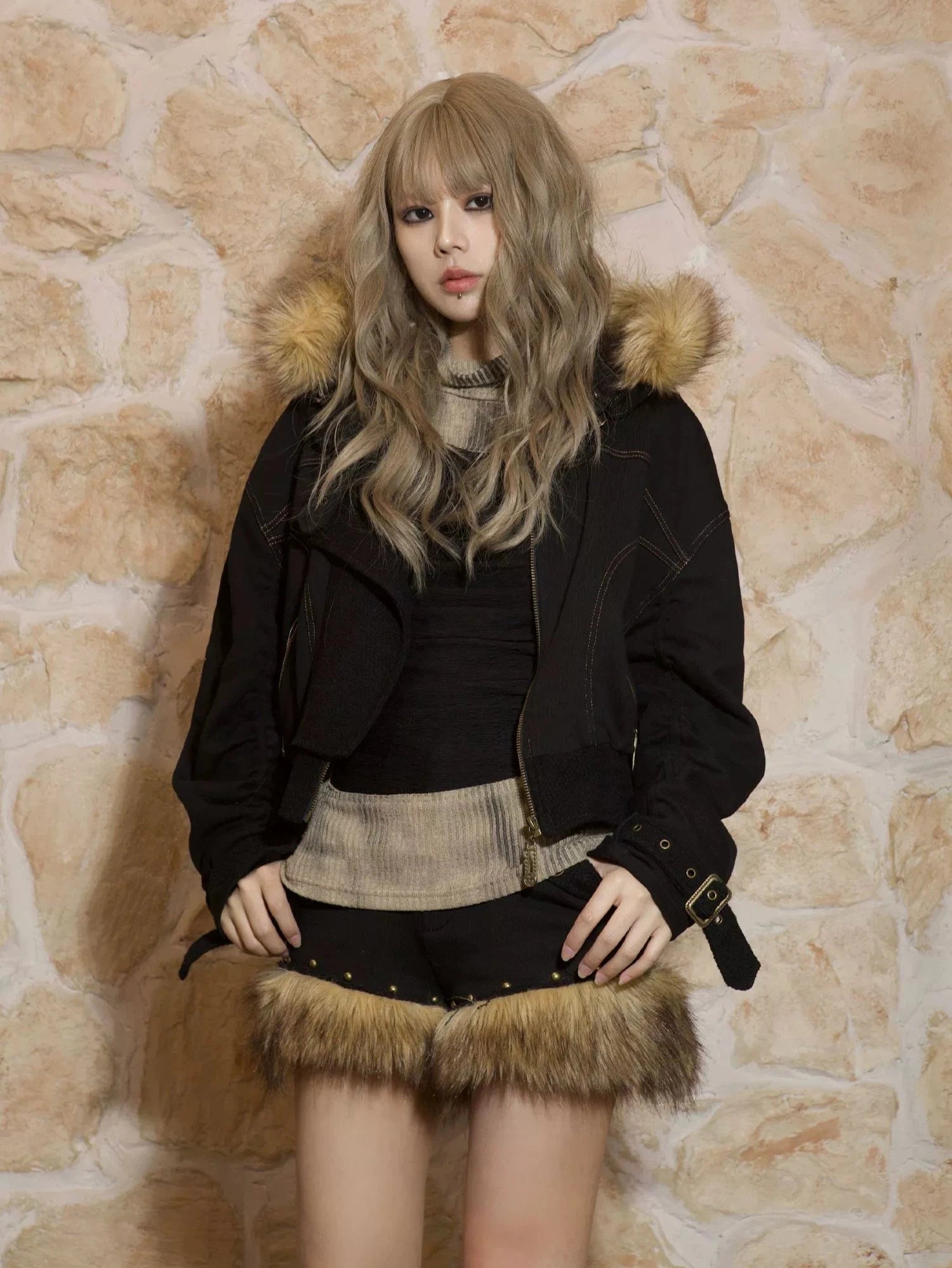 large fur coat jacket