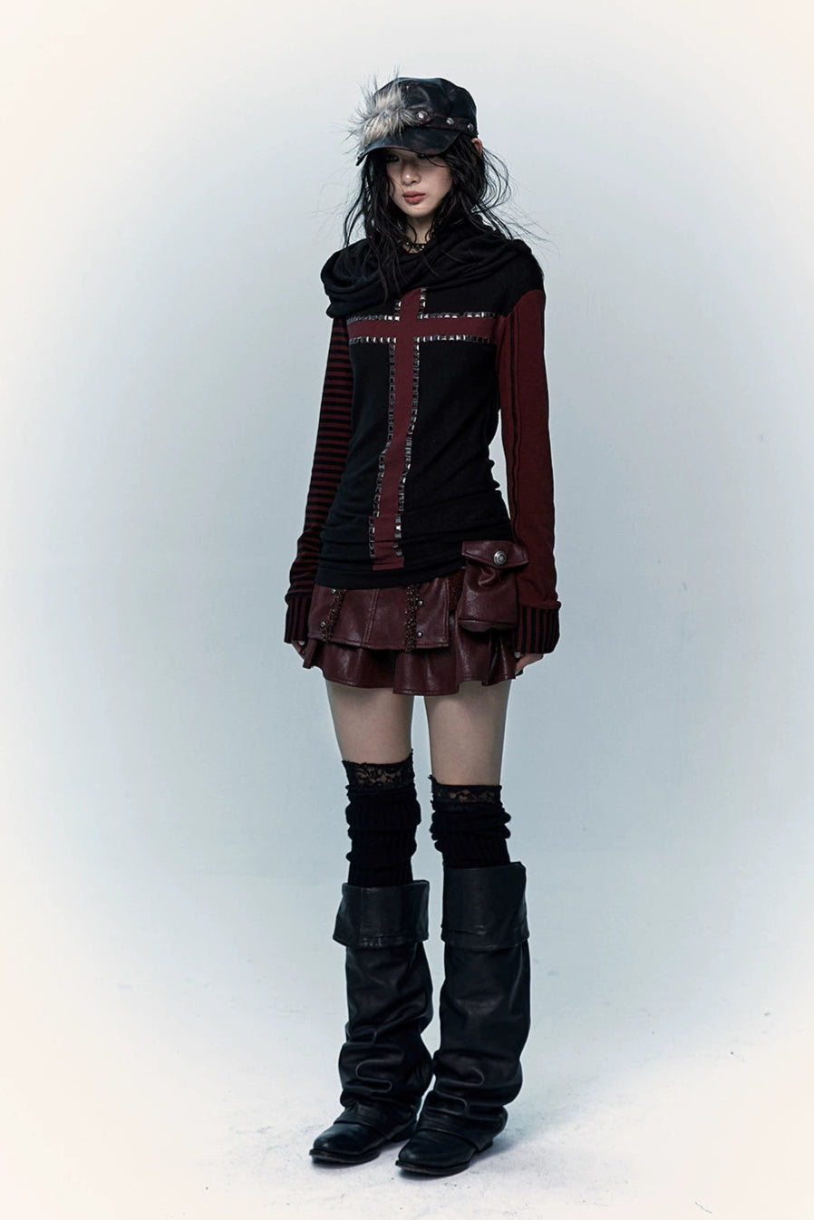 dark cross knit